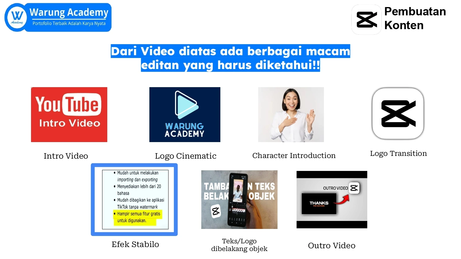 Part 6 Pelatihan Mengenal Capcut Membuat Efek Stabilo