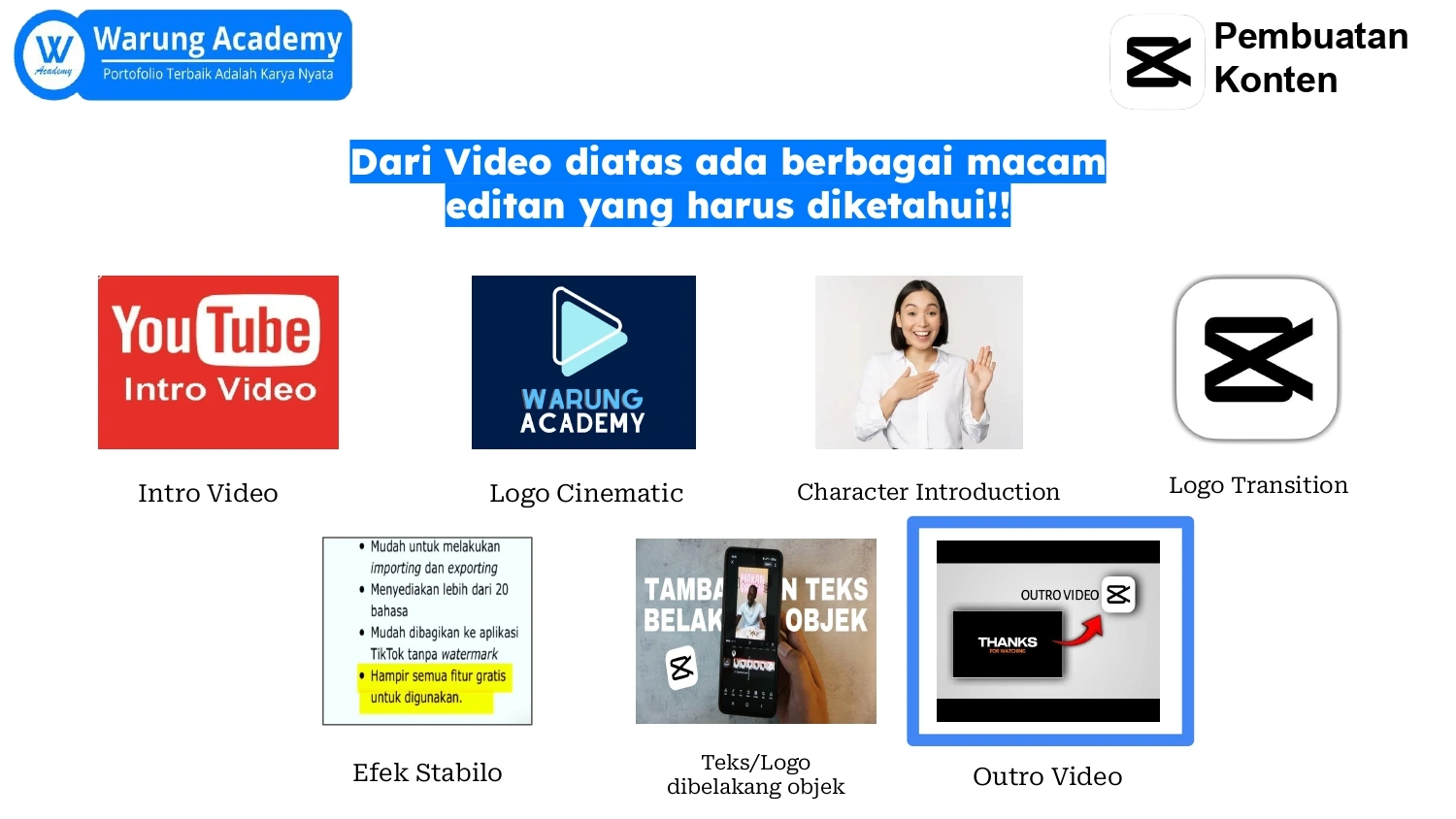 Part 8 Pelatihan Mengenal Capcut Membuat Outro Video